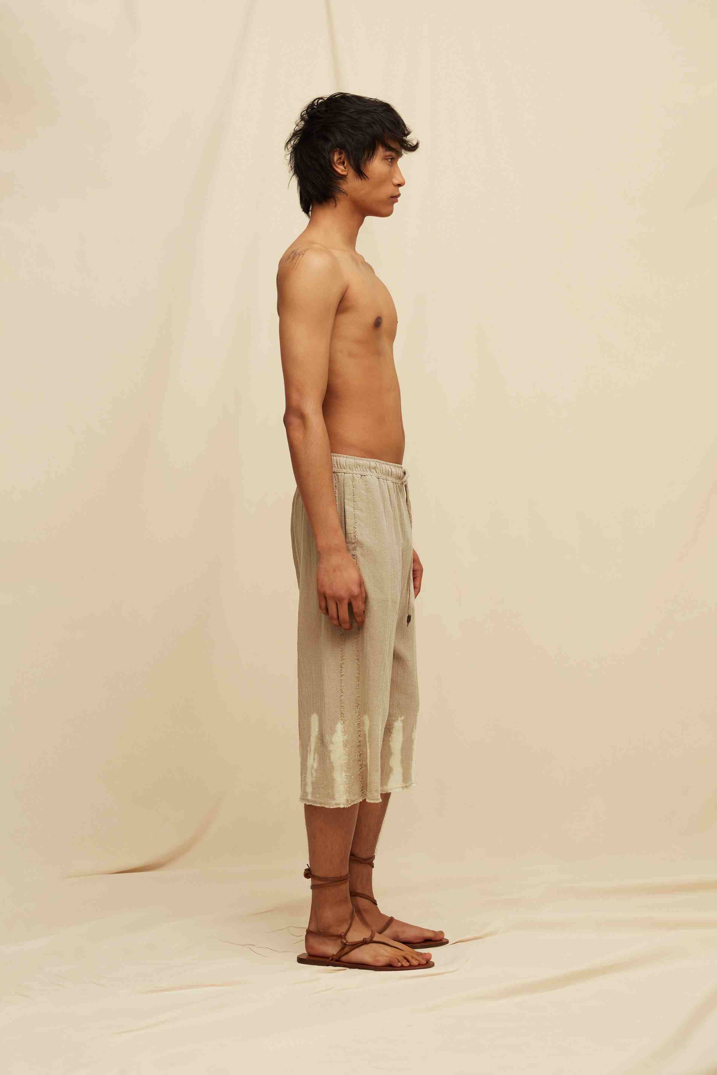 Neem Shorts Artisanal Cotton - Sepia Tie Dye