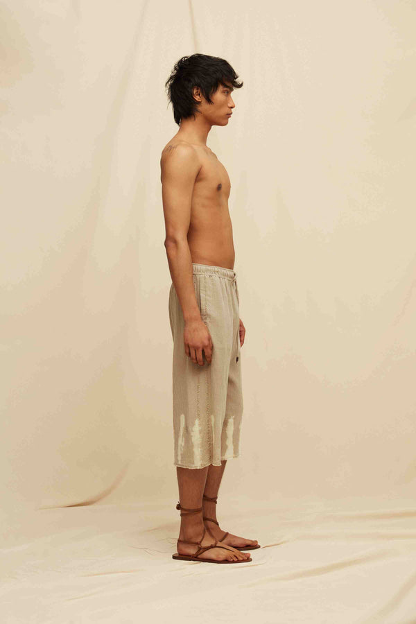 Neem Shorts Artisanal Cotton - Sepia Tie Dye