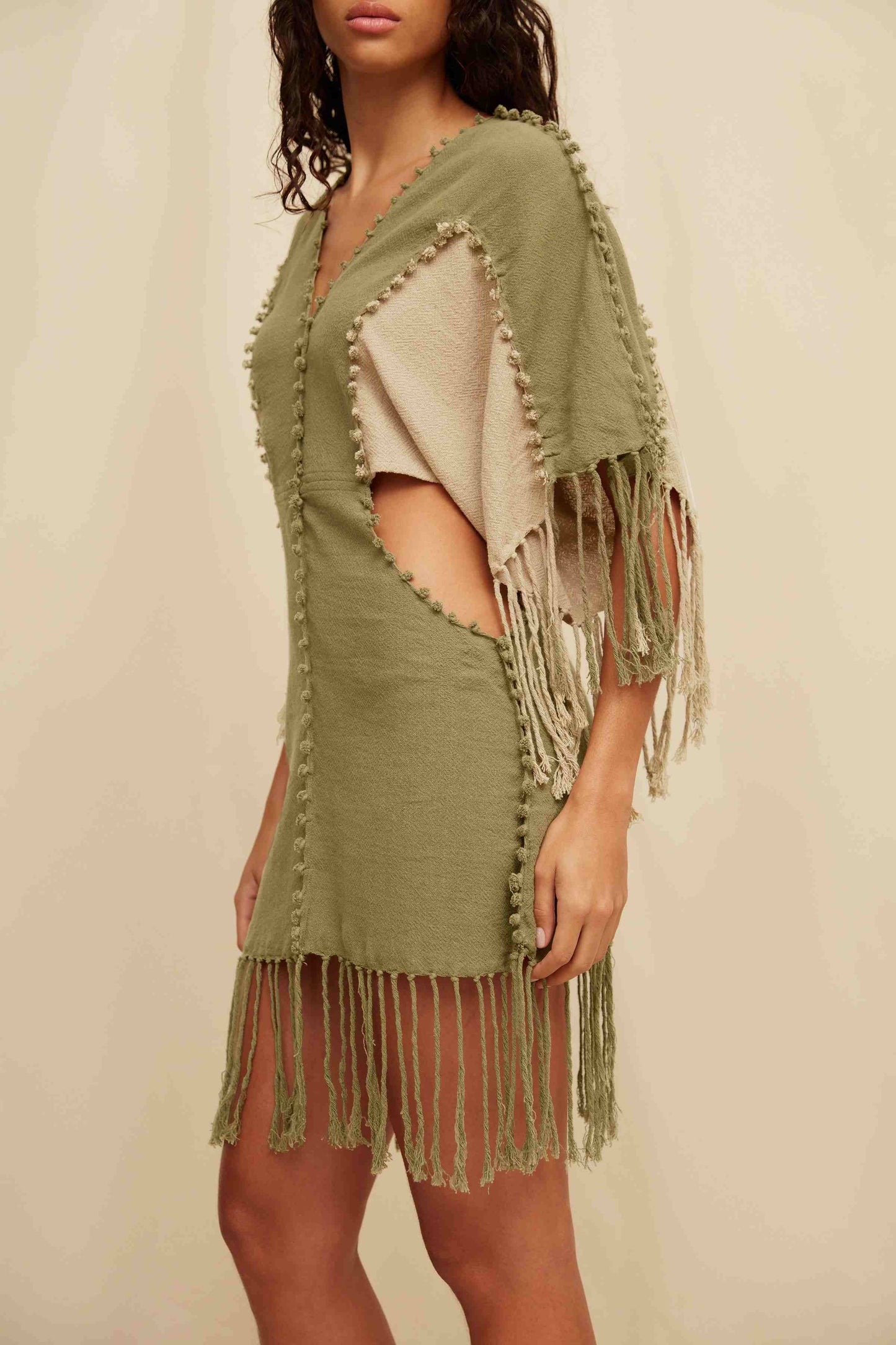 POCHIL DRESS - OLIVE / SEPIA