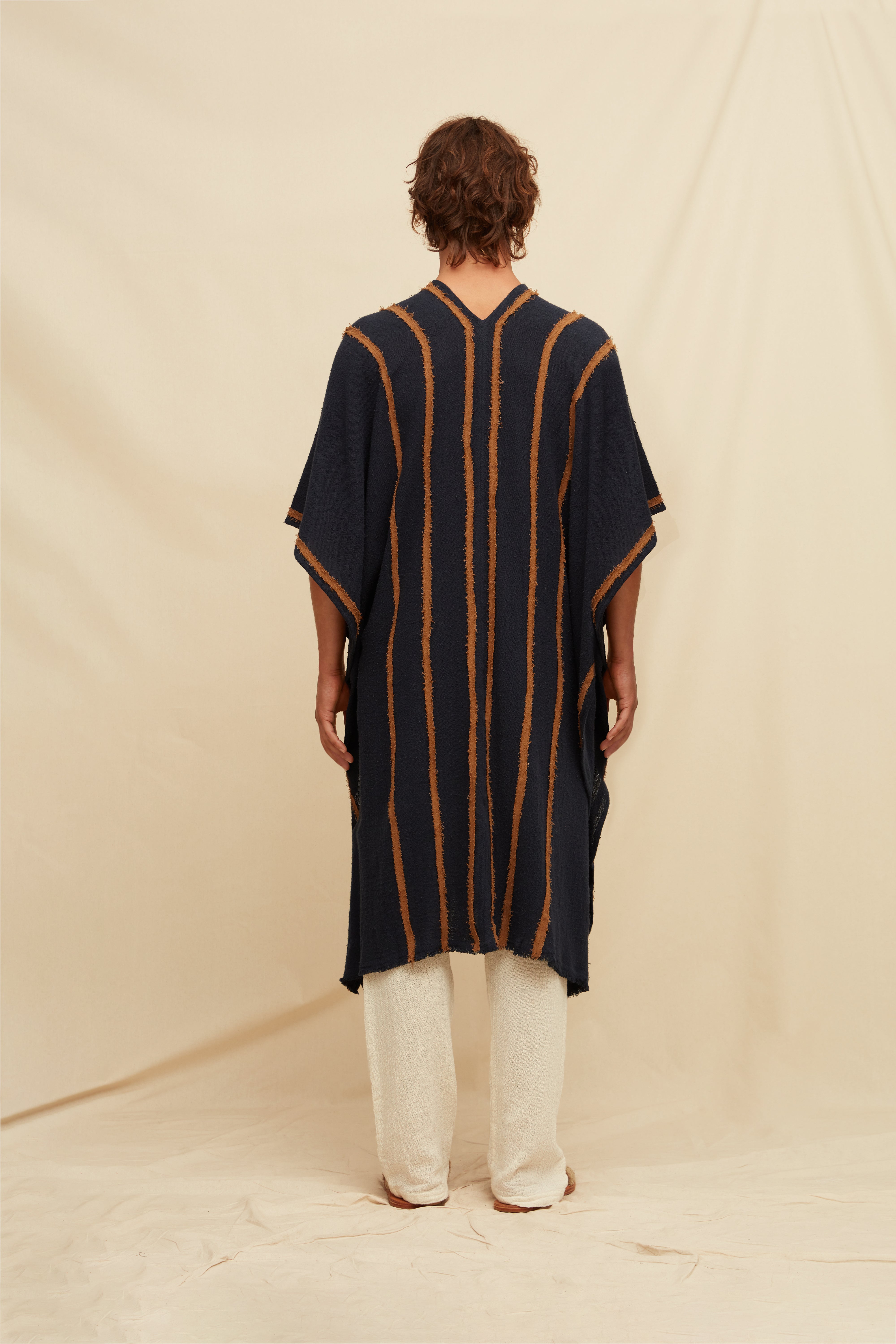 Yata Cape Artisanal Cotton - Navy Blue