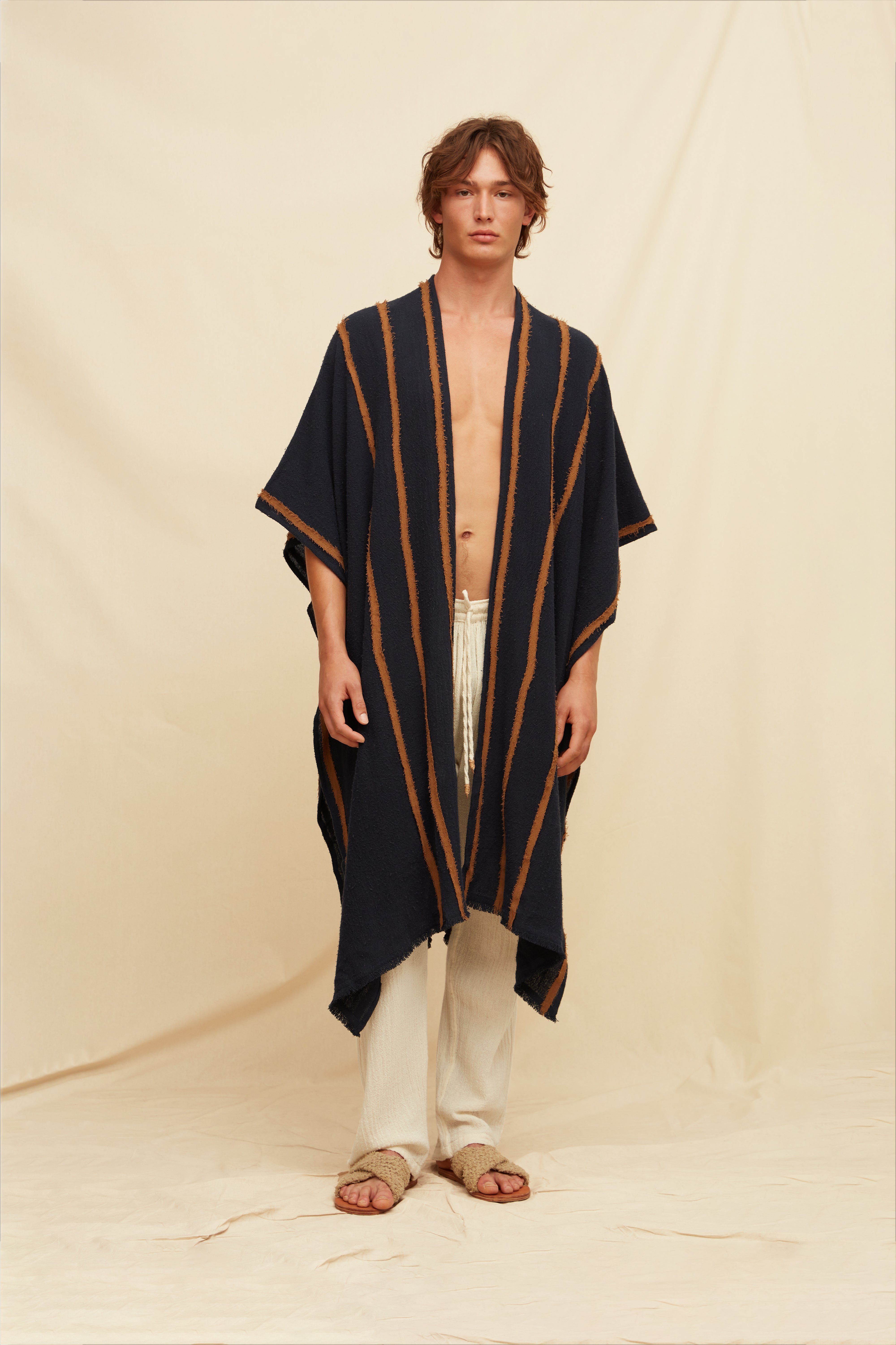 Yata Cape Artisanal Cotton - Navy Blue