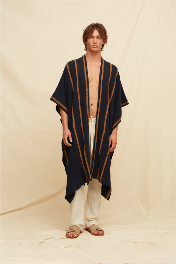 Yata Cape Artisanal Cotton - Navy Blue
