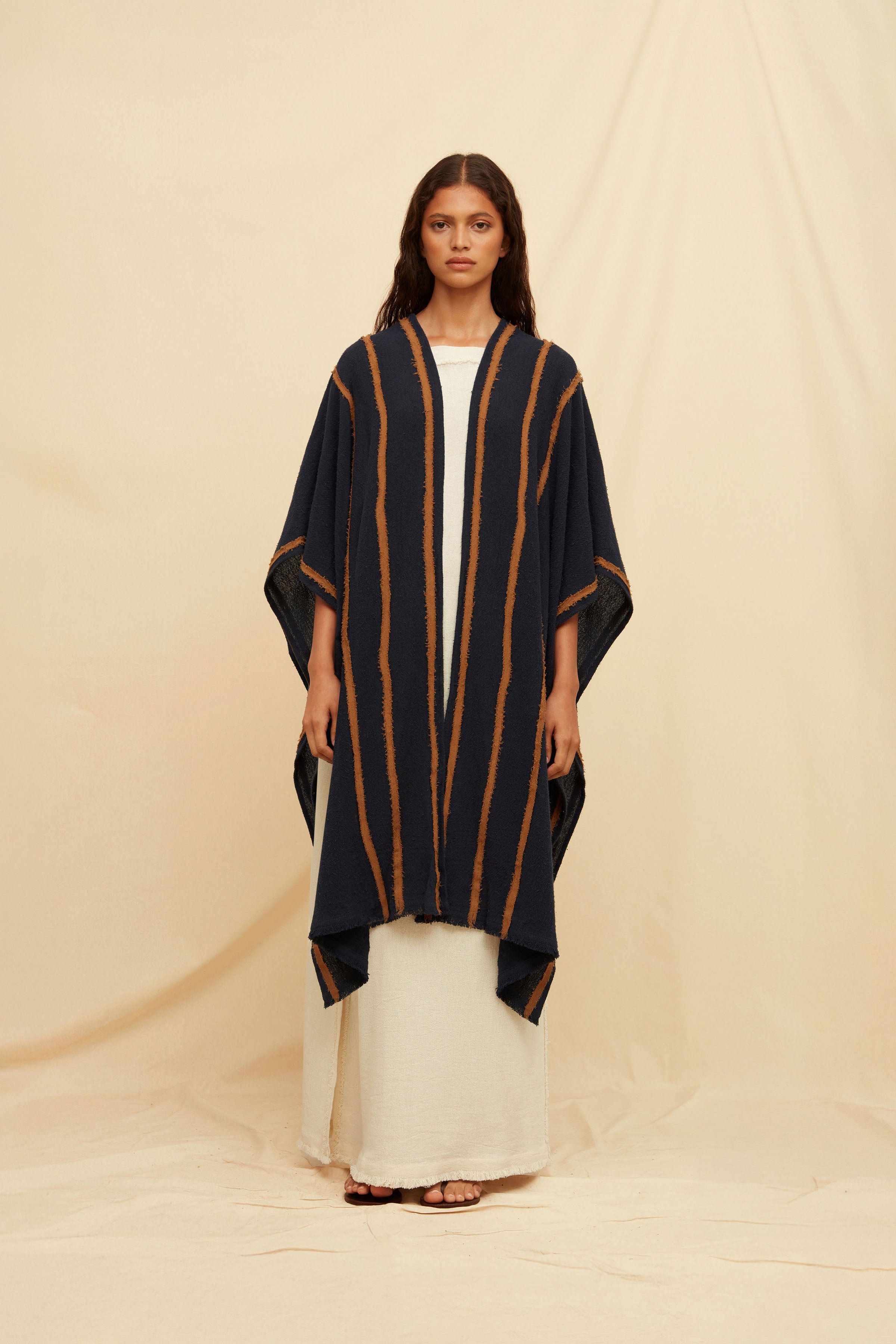Yata Cape Artisanal Cotton - Navy Blue