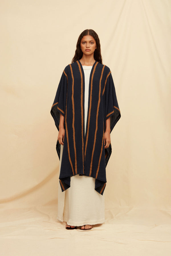 Yata Cape Artisanal Cotton - Navy Blue