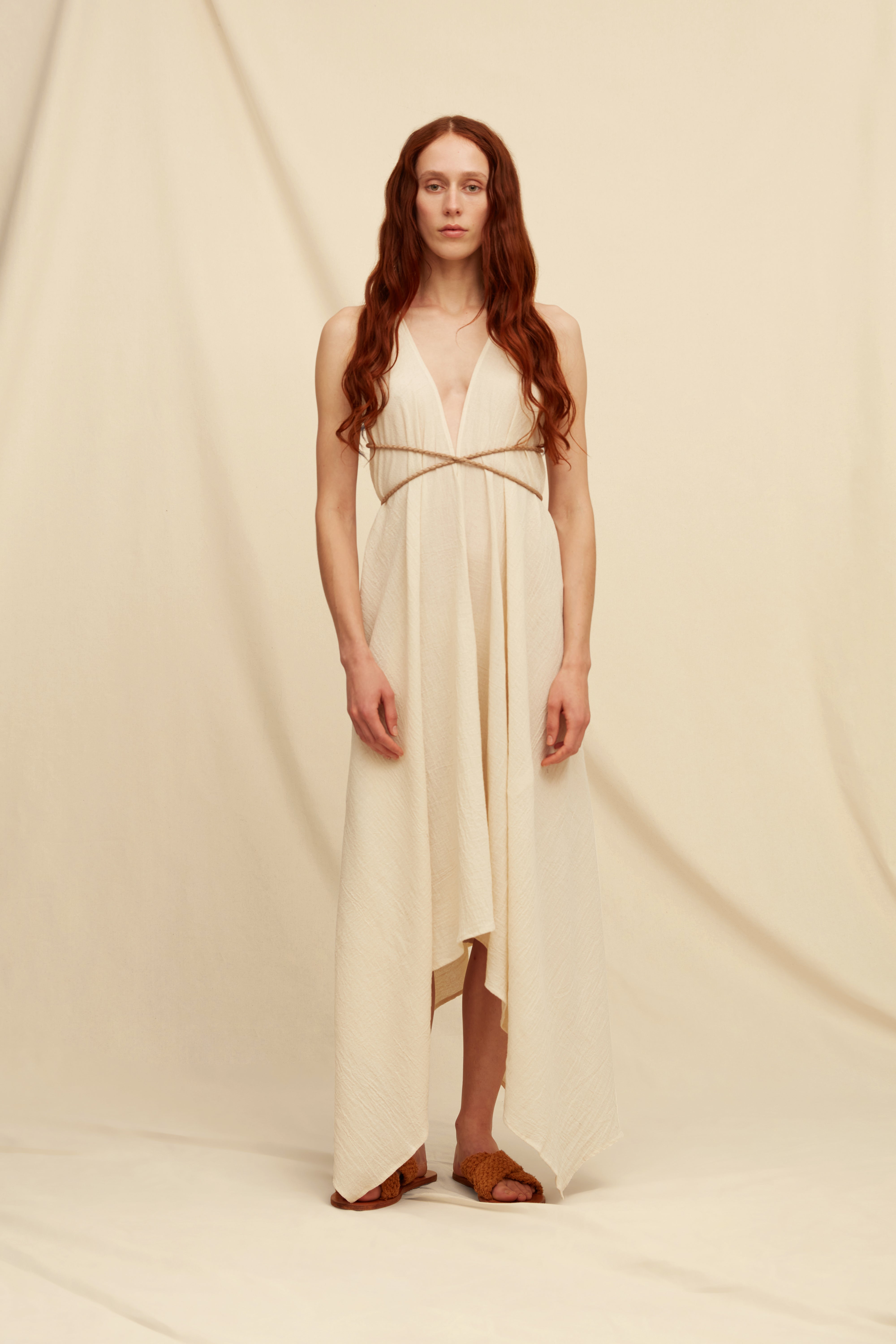 Yatzil Dress Artisanal Cotton - Natural