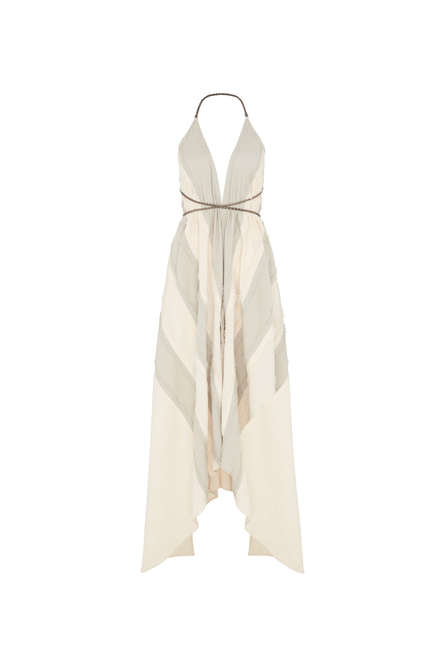 YATZIL LINES DRESS - QUIET GREY / NATURAL