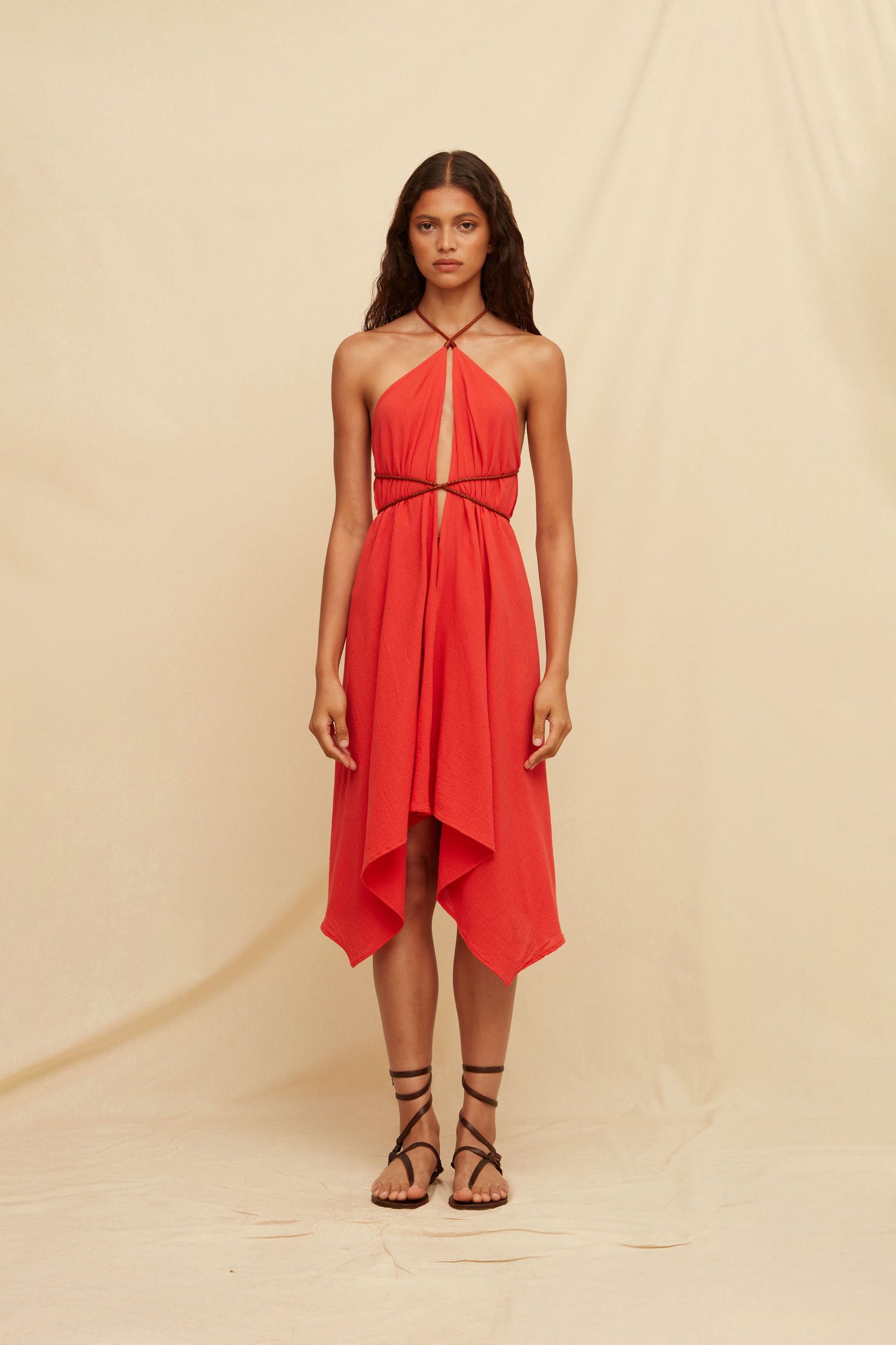 Yatzil Cotton Dress - Poppy Hover Image