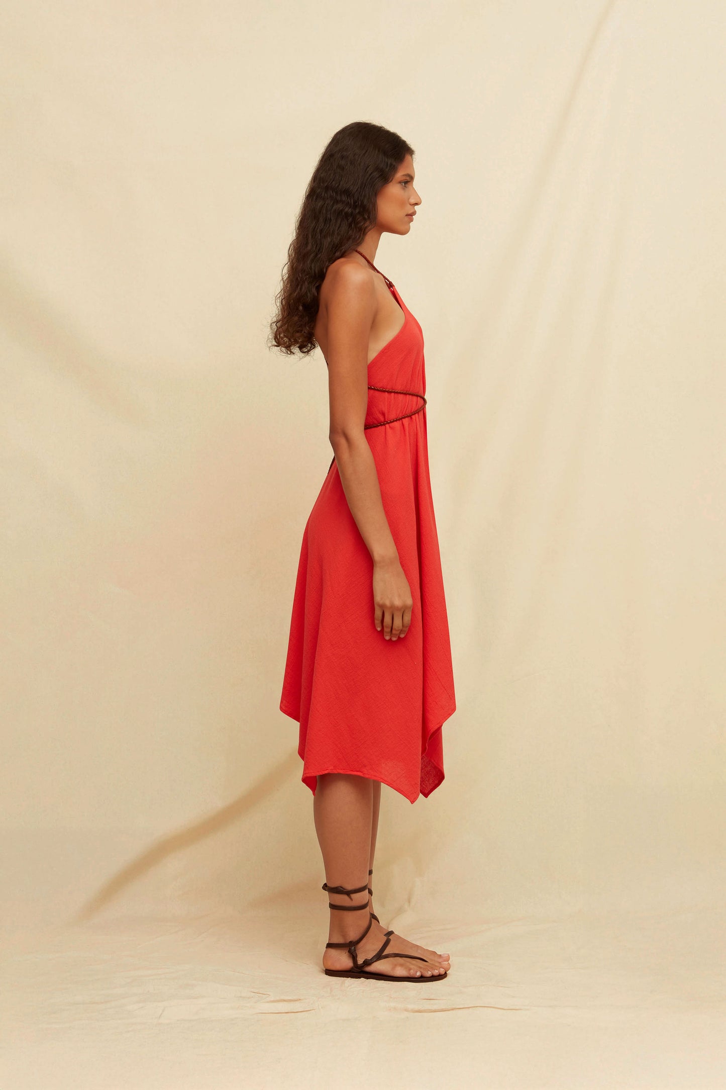 Yatzil Cotton Dress - Poppy
