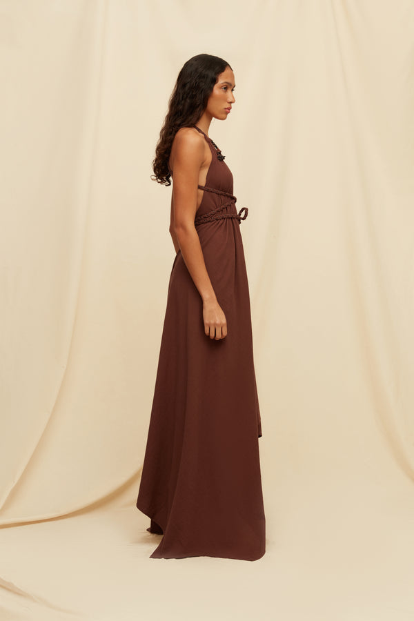 Yatzil Tassle Dress Artisanal Cotton - Madera
