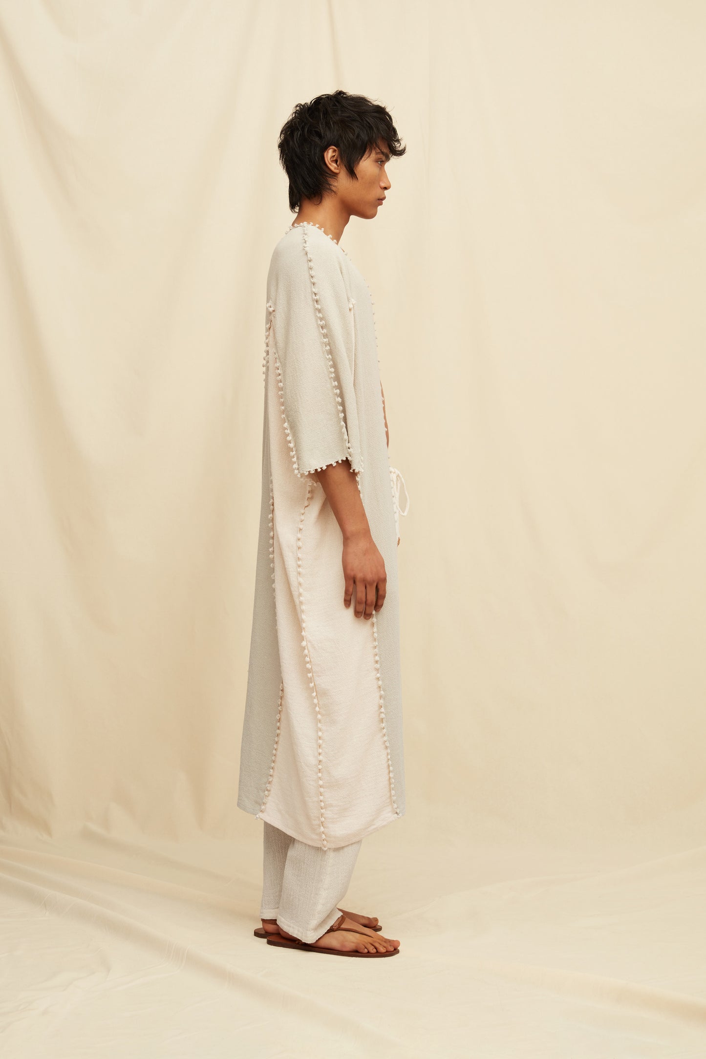YUUCH LINES VEST - QUIET GREY / NATURAL