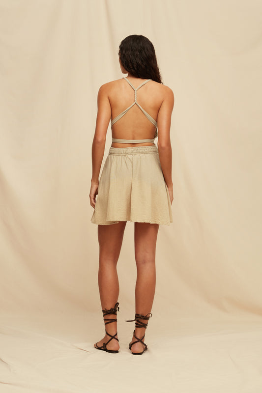 HERA SHORT TIE DYE DRESS - SEPIA TIE DYE