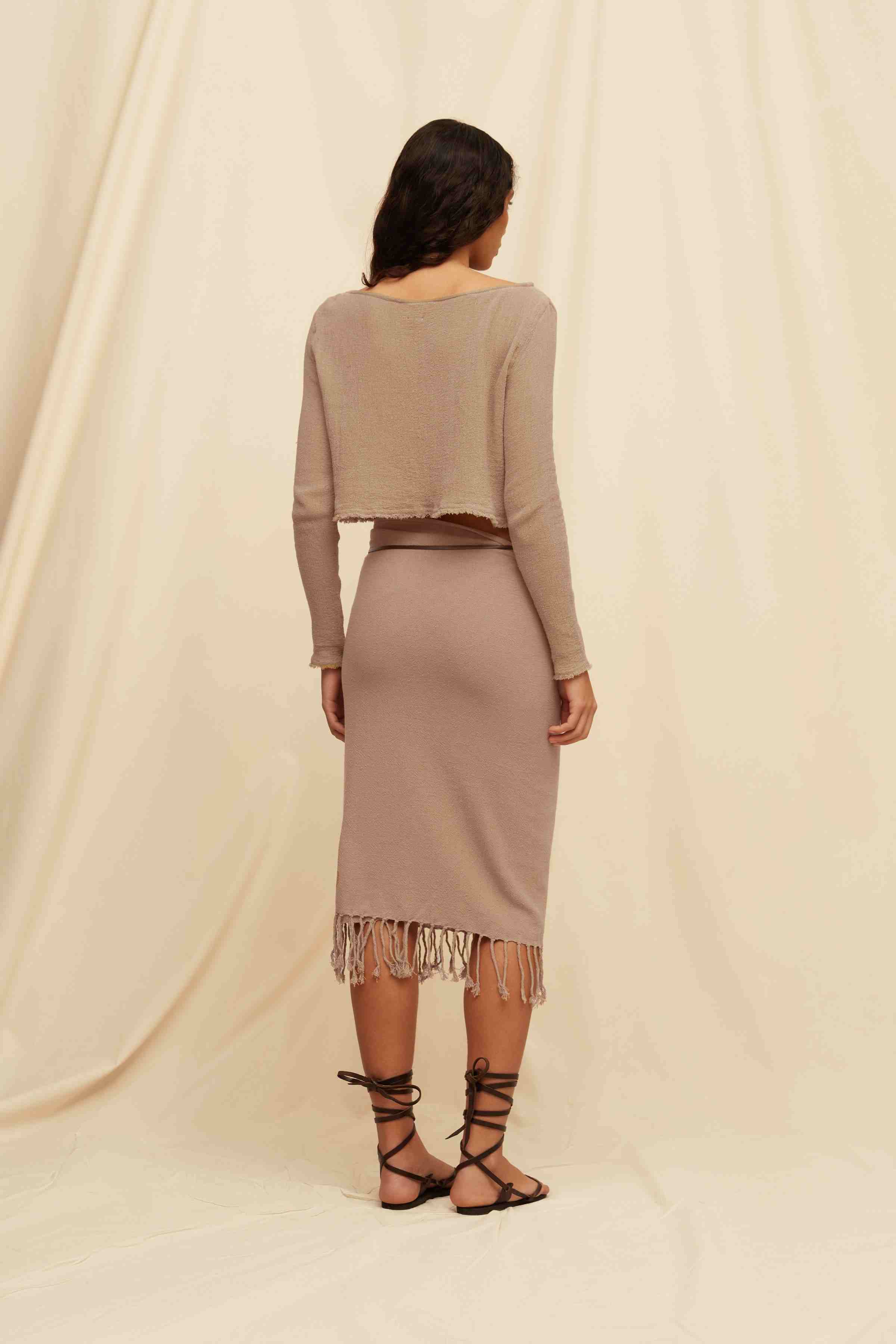Pareo Leather Cotton Jute - Sepia