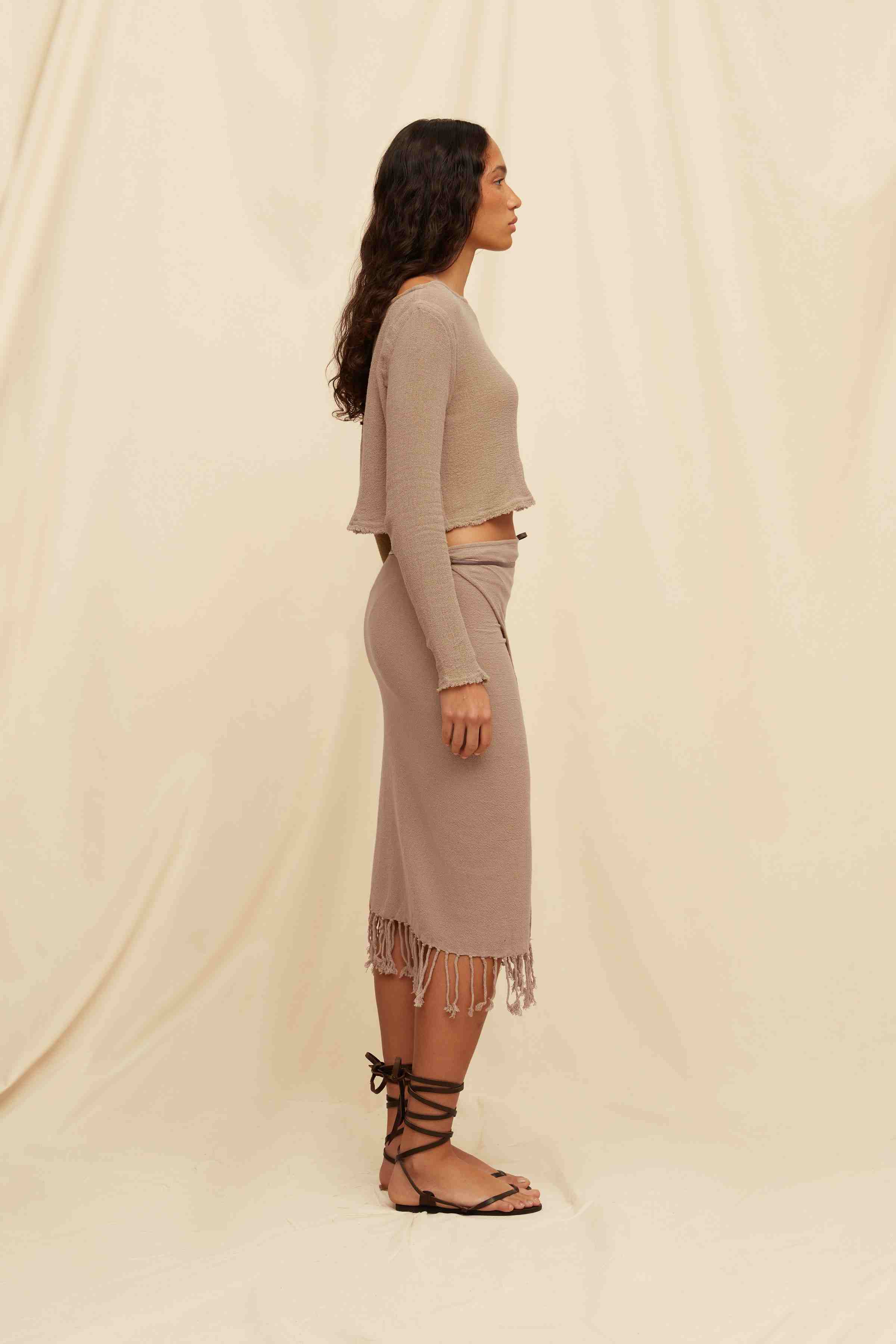 Pareo Leather Cotton Jute - Sepia