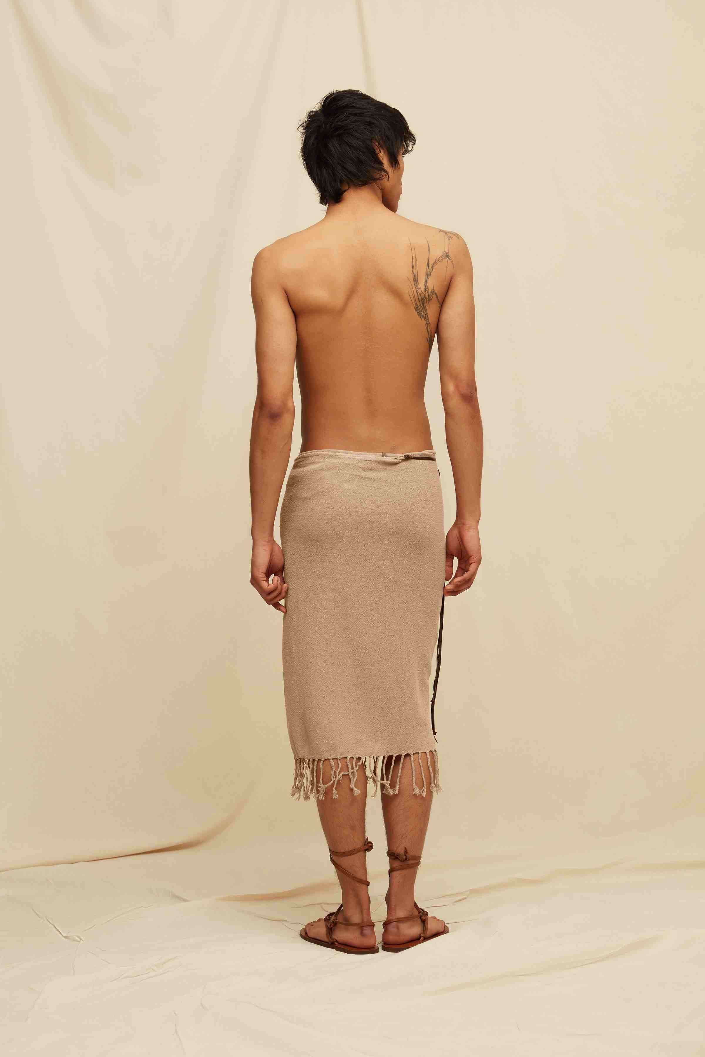 Pareo Leather Cotton Jute - Sepia