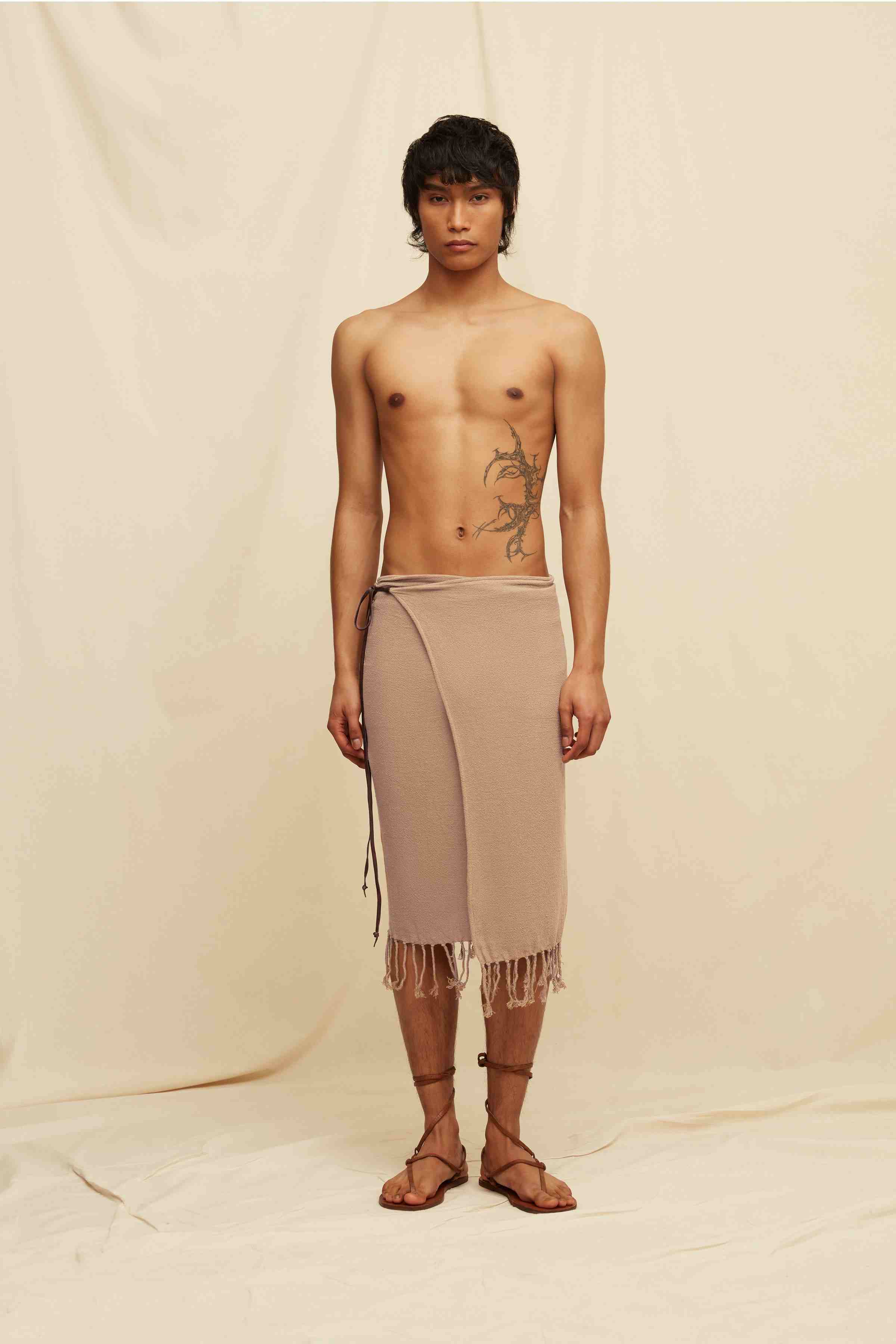 Pareo Leather Cotton Jute - Sepia