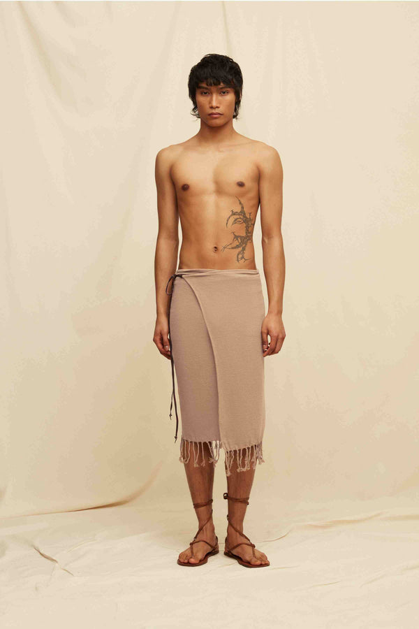 Pareo Leather Cotton Jute - Sepia