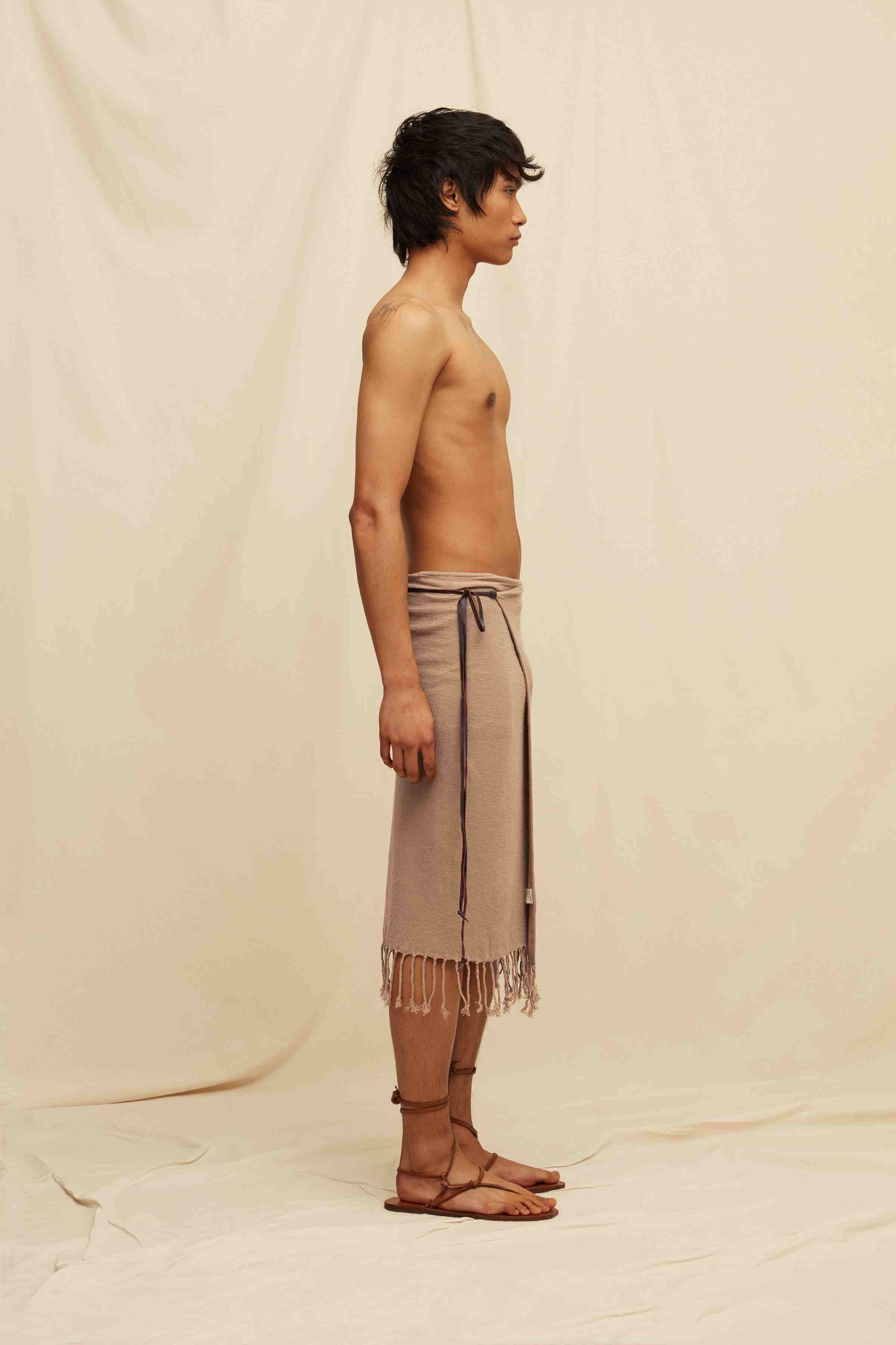 Pareo Leather Cotton Jute - Sepia
