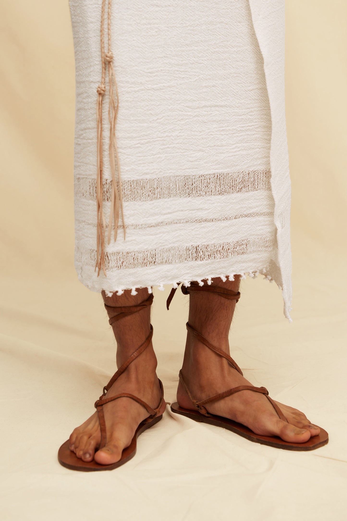 PAREO LEATHER LONG - NATURAL