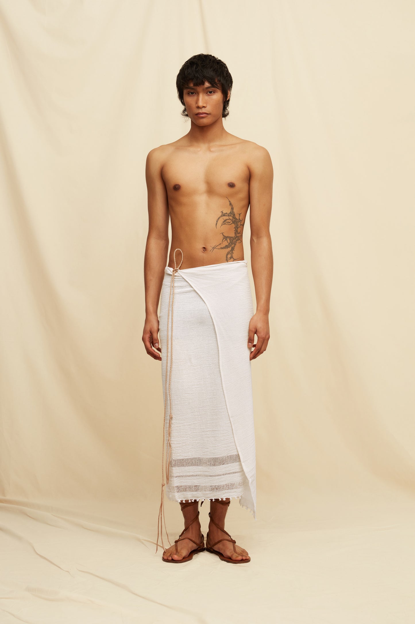 PAREO LEATHER LONG - NATURAL