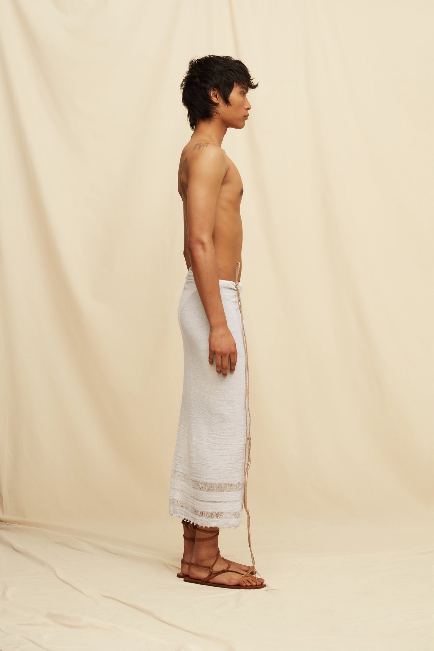 PAREO LEATHER LONG - NATURAL