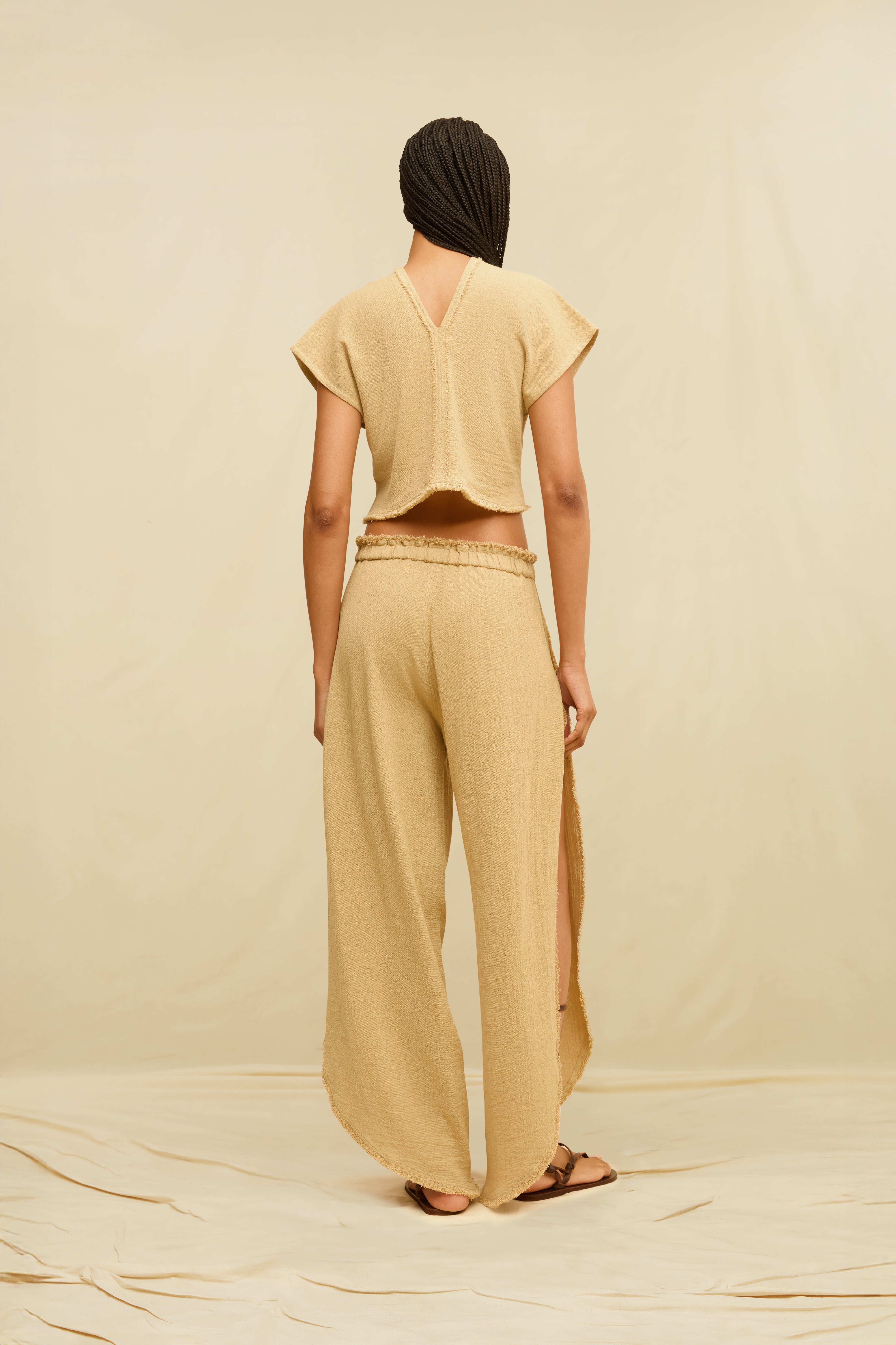 Amro Top Artisanal Cotton Jute - Sepia