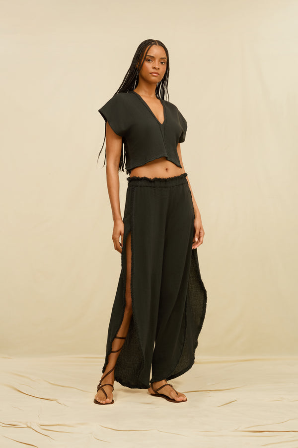 Arzan Pants Cotton Jute - Black