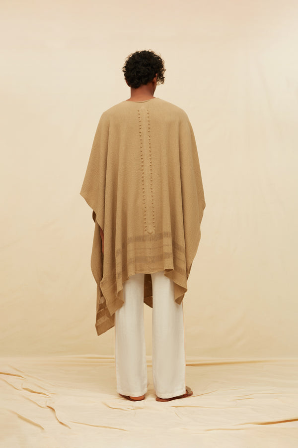 Ikal Cape Artisanal Cotton Jute - Sepia