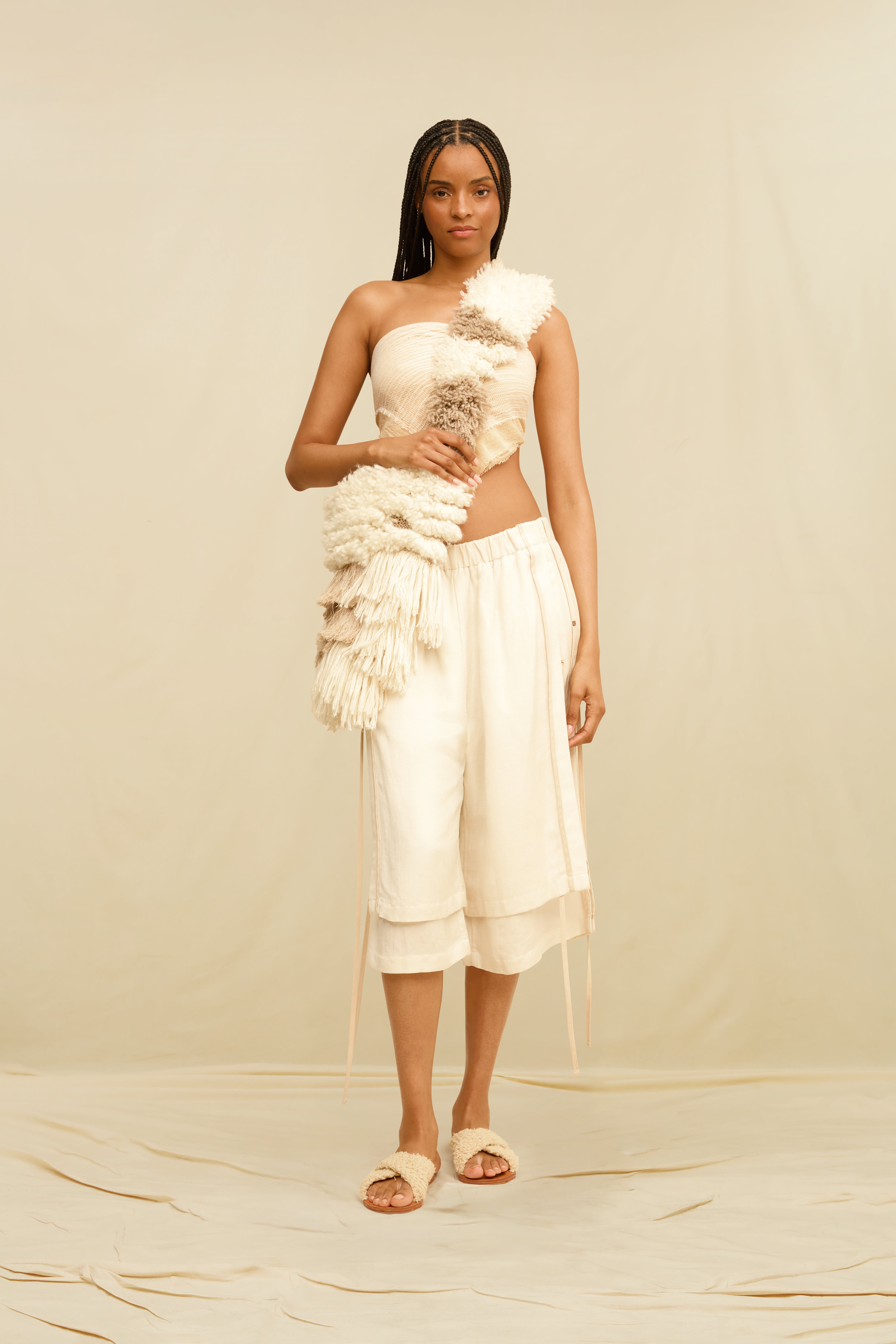 Ikaros Short Linen Cupro - Bone