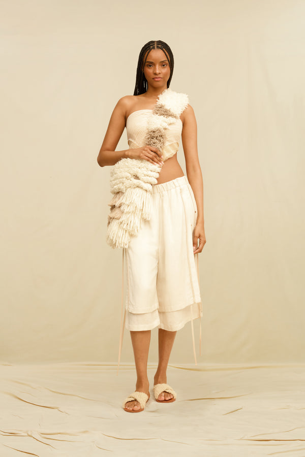 Ikaros Short Linen Cupro - Bone