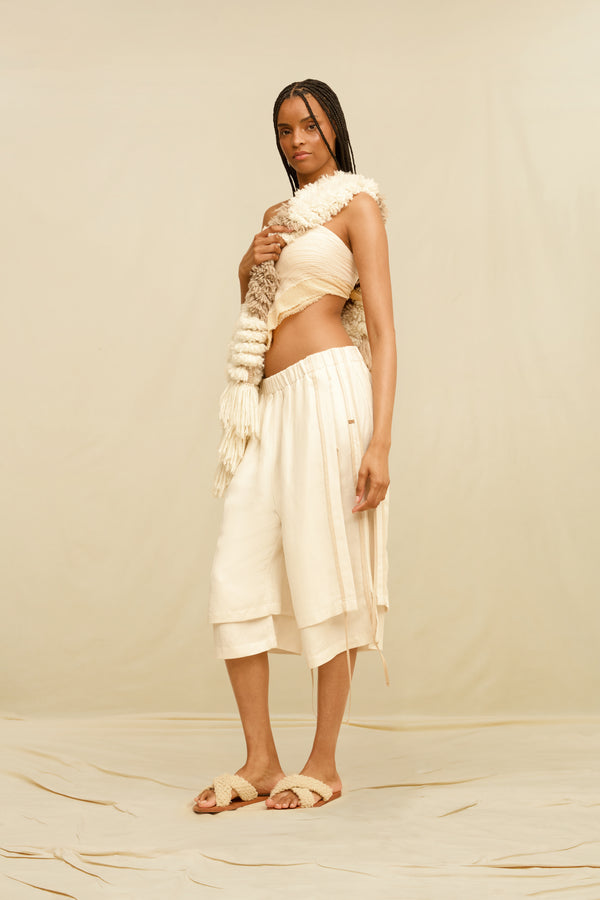 Ikaros Short Linen Cupro - Bone