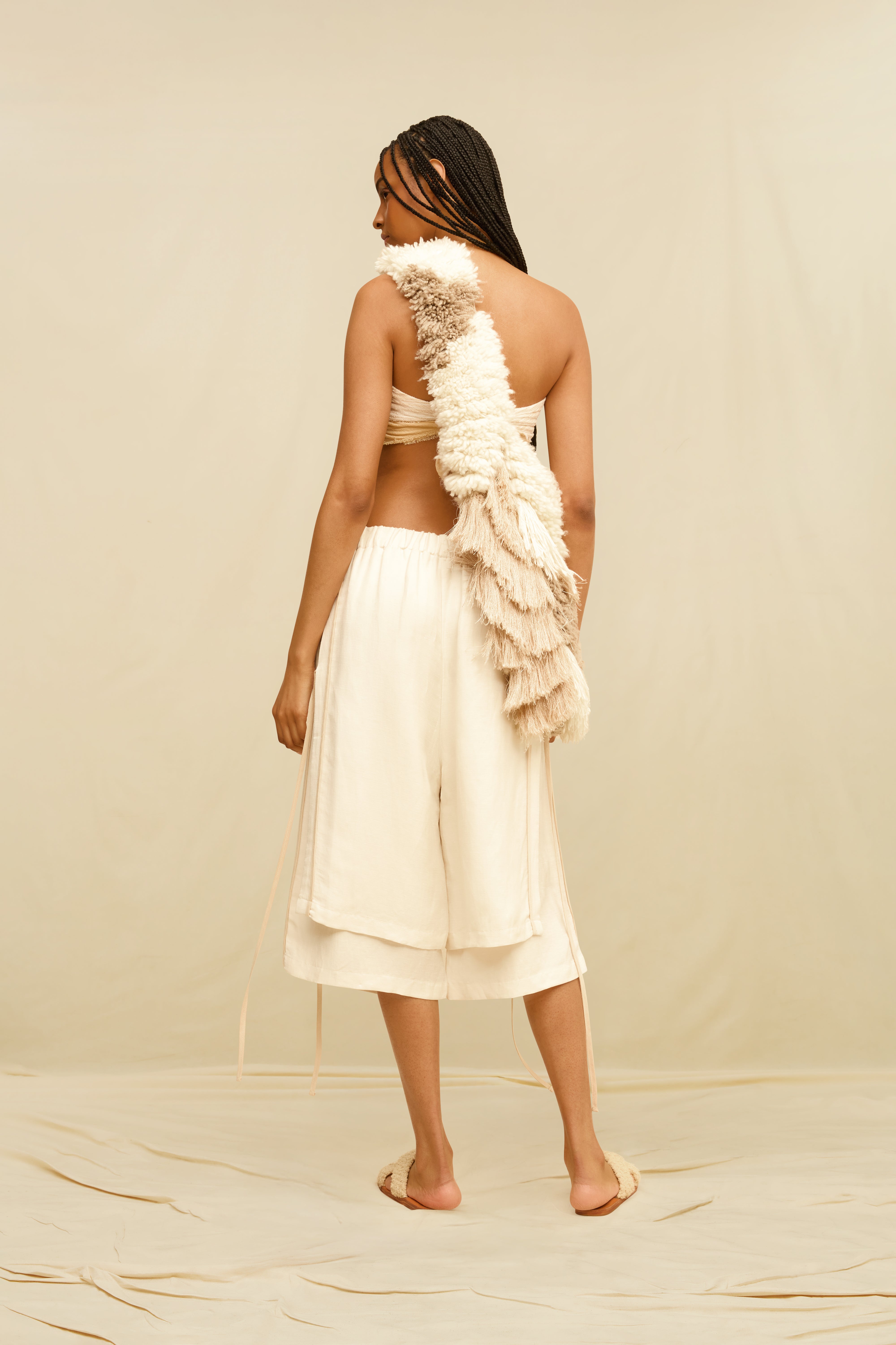 Ikaros Short Linen Cupro - Bone