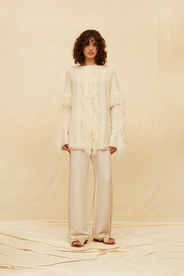 Inari Long Sleeve Knit Alpaca & Wool - Natural