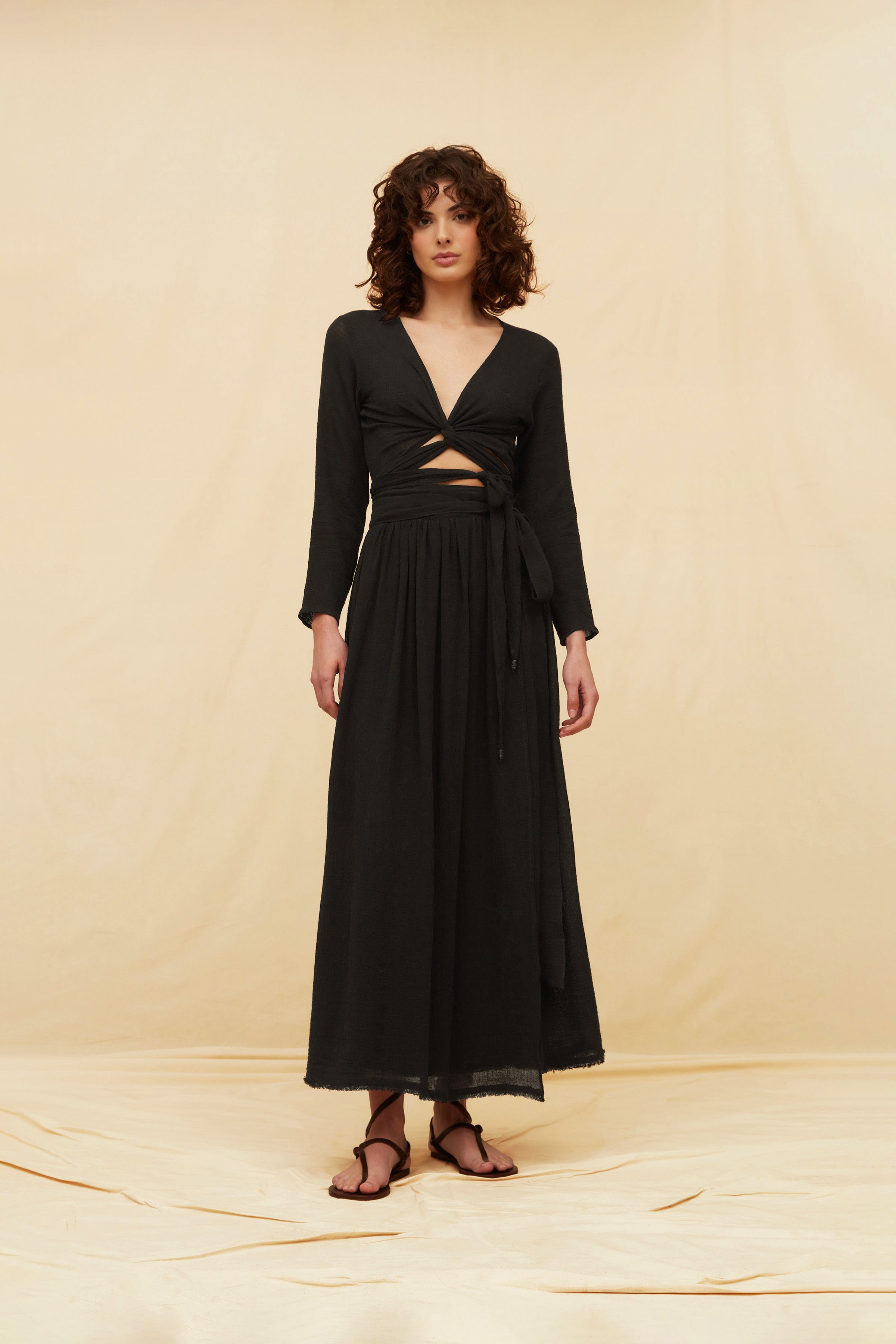 Lahun Top Cotton Gauze - Black