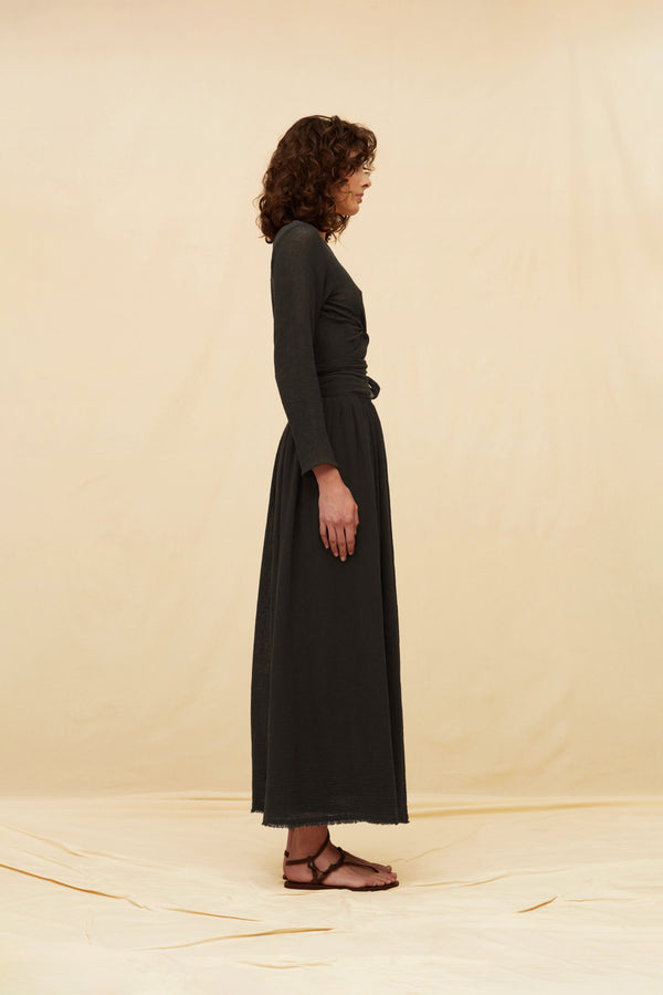 Lahun Top Cotton Gauze - Black