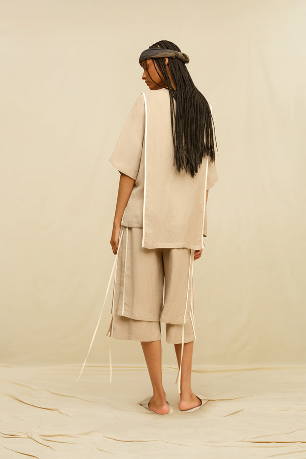 Ikaros Short Linen Cupro - Ash