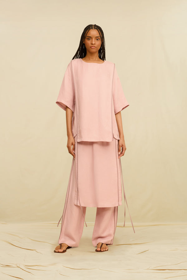 Soren Pants Linen Cupro - Clay Pink