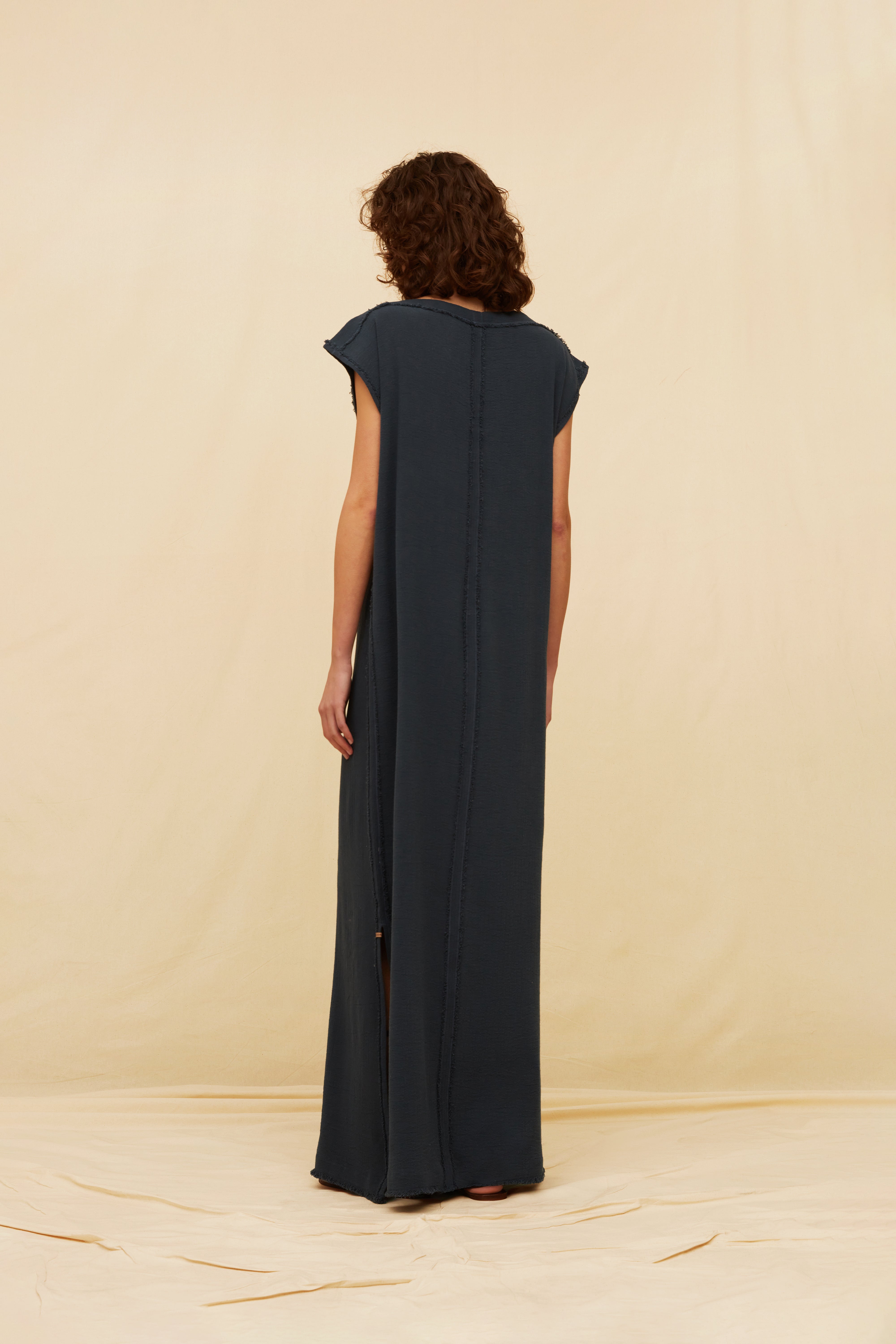 Rosha Maxi Dress Cotton Jute - Ultramarine