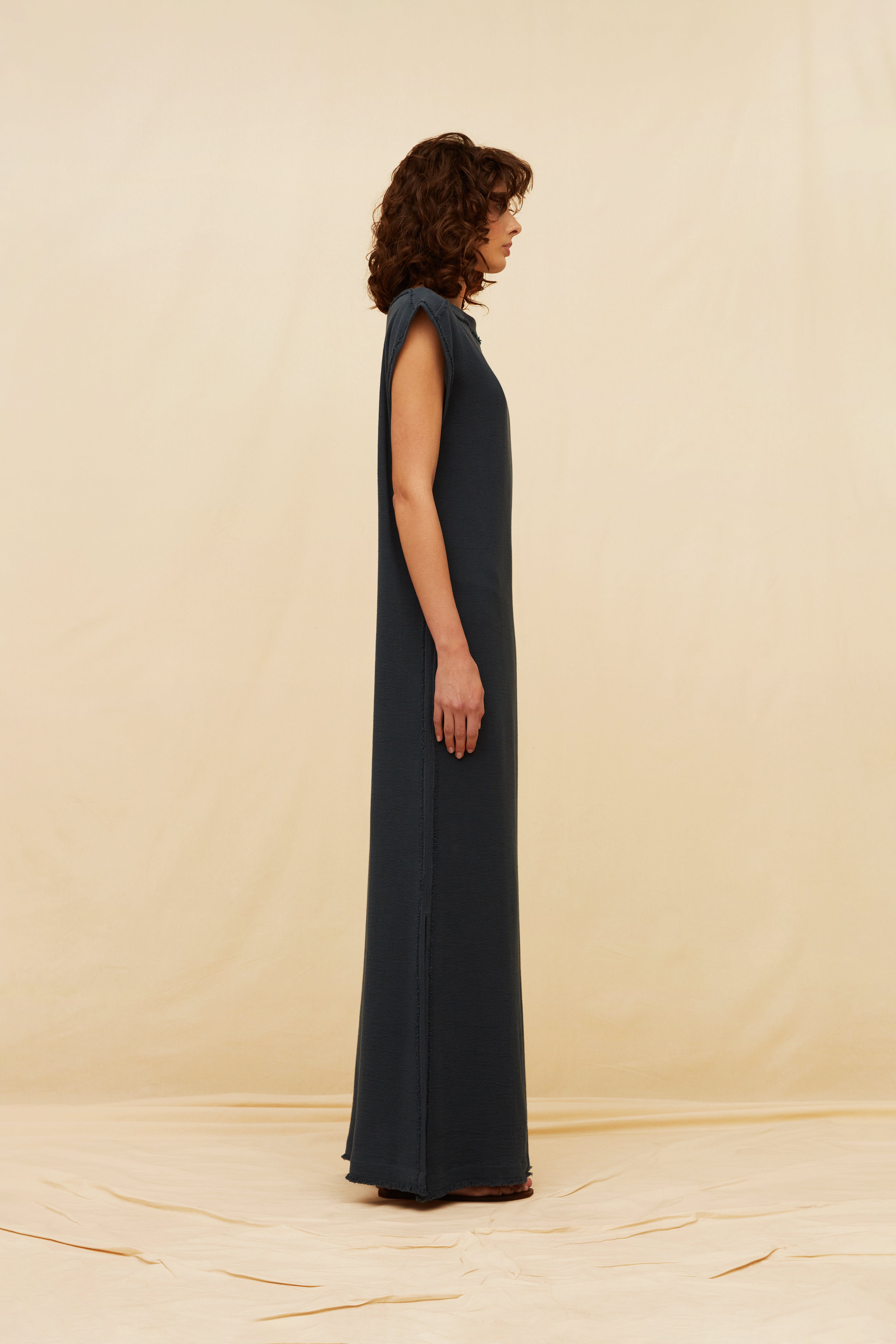 Rosha Maxi Dress Cotton Jute - Ultramarine