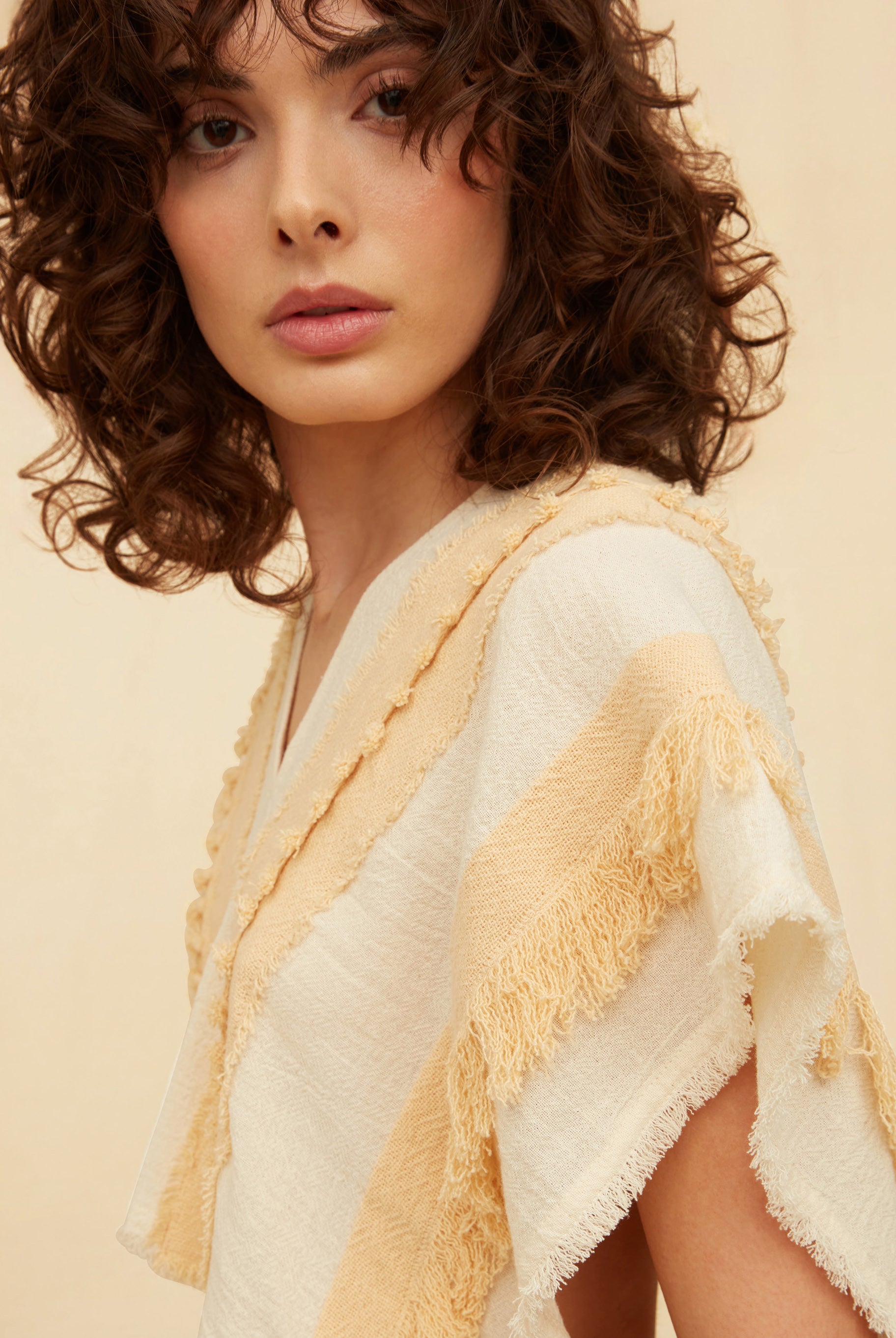 Sahel Top Cotton Jute - Natural / Almond Milk
