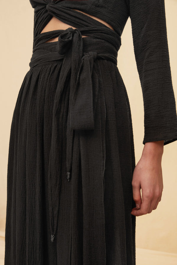 Soolche Skirt Cotton Gauze - Black