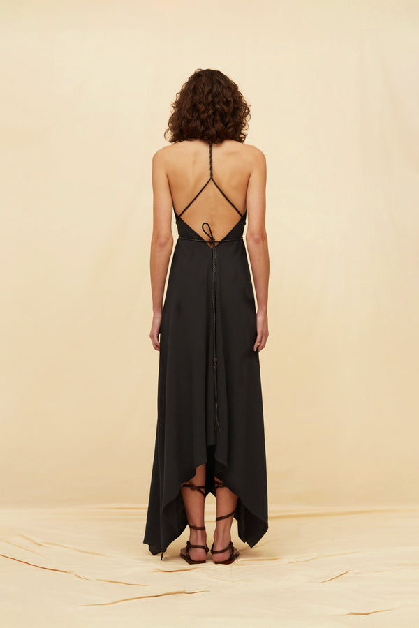 Yatzil Maxi Dress Artisanal Cotton - Black