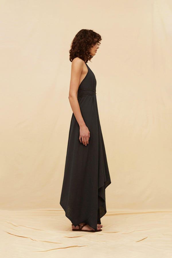 Yatzil Maxi Dress Artisanal Cotton - Black