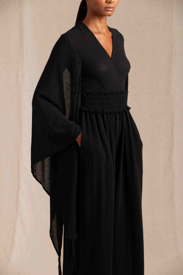 Ahumkal Top Cotton Gauze - Black