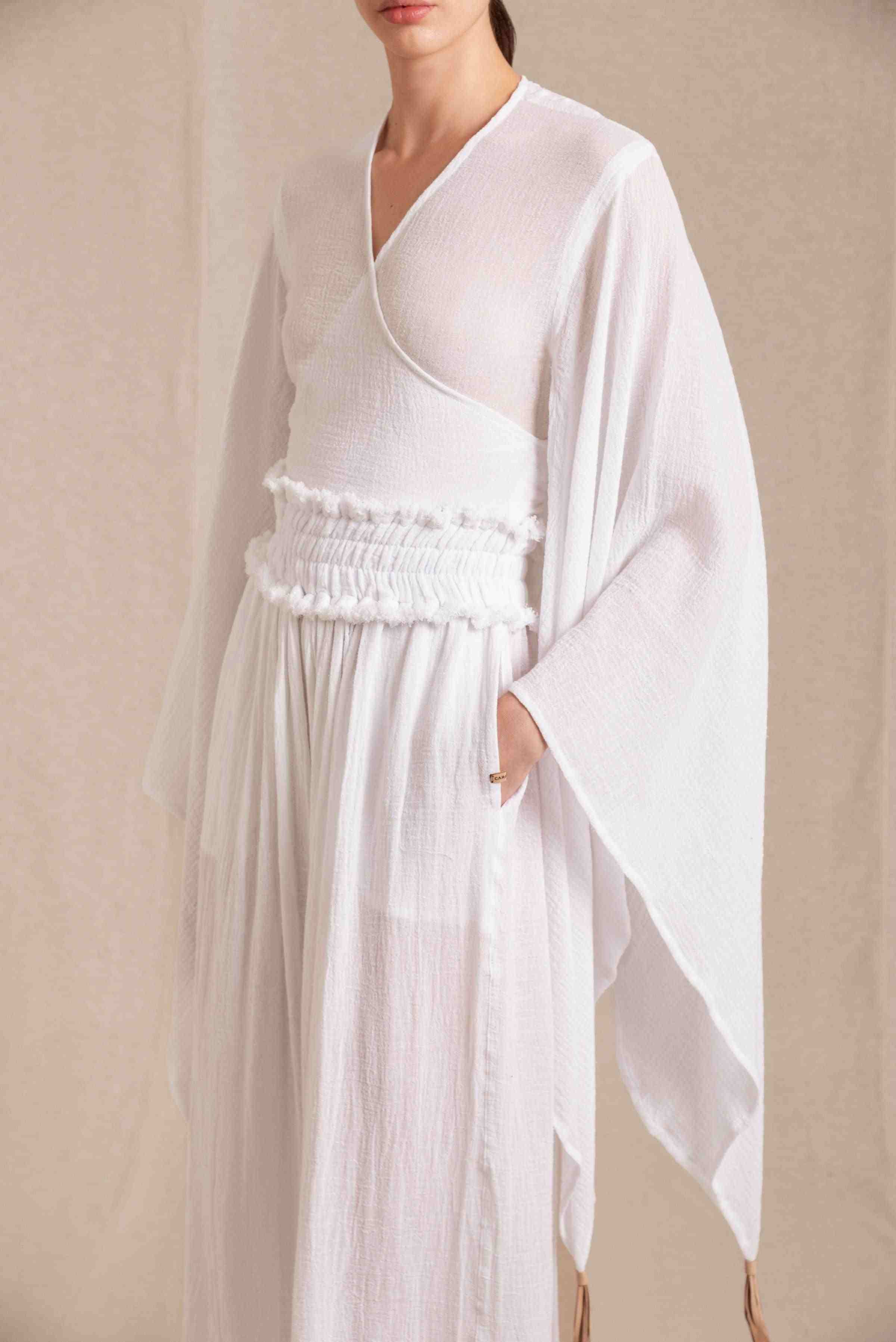Hix Pants Cotton Gauze - White