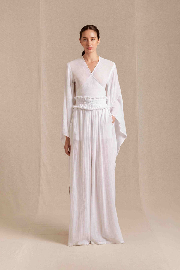 Hix Pants Cotton Gauze - White