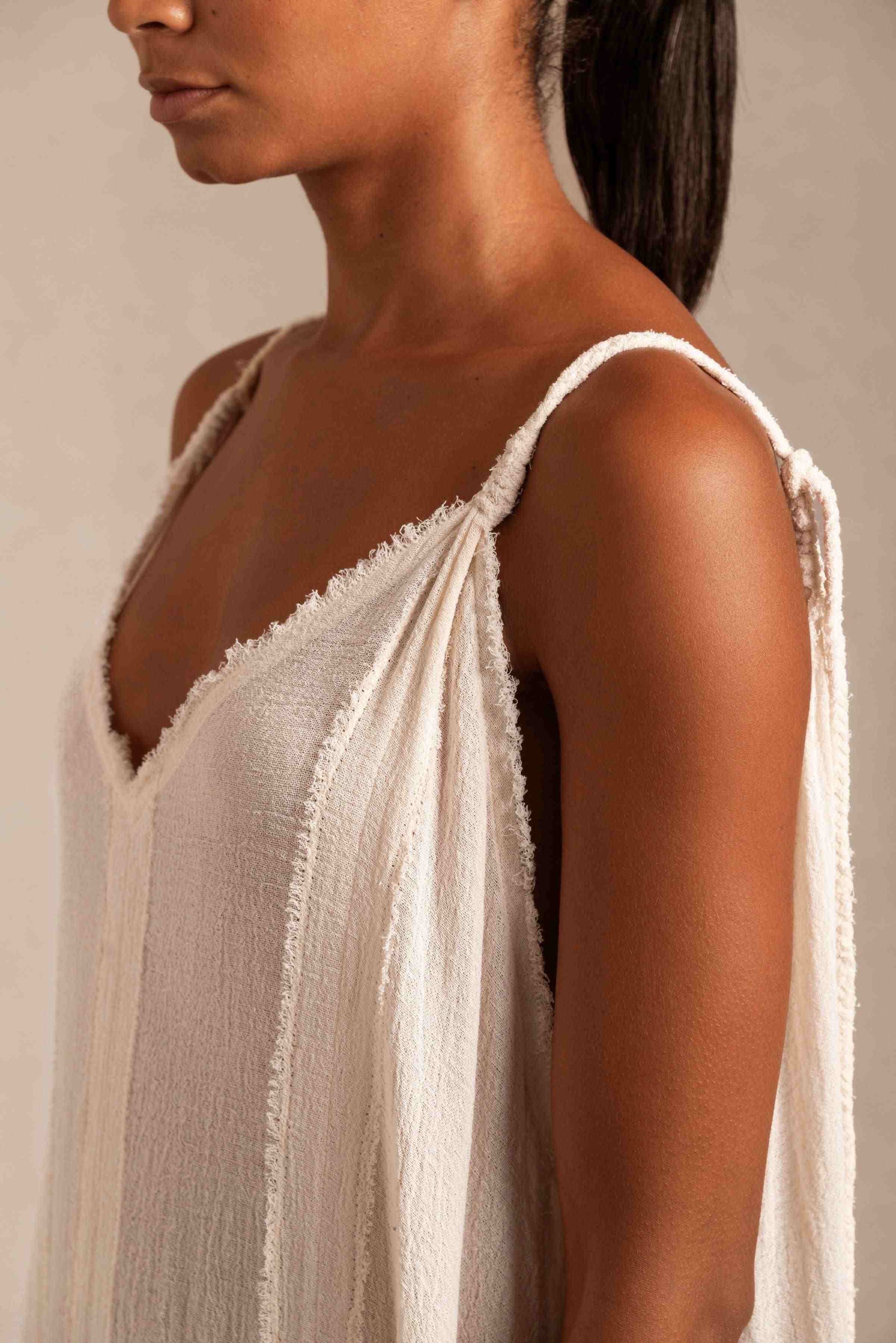 Akbal Dress Cotton Gauze - Natural