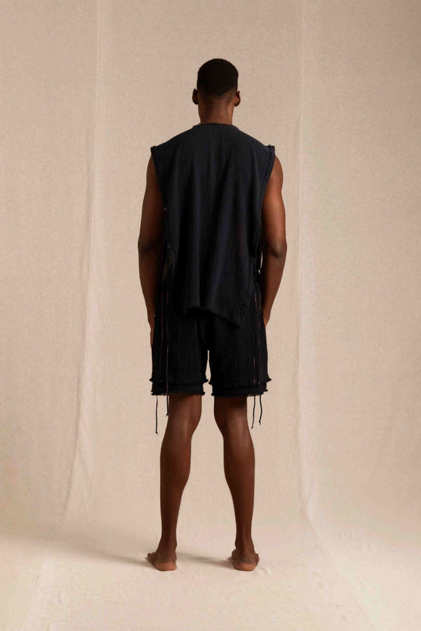 Aris Shirt Cotton Jute - Black
