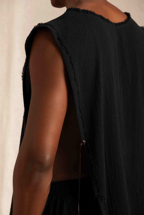 Aris Shirt Cotton Jute - Black