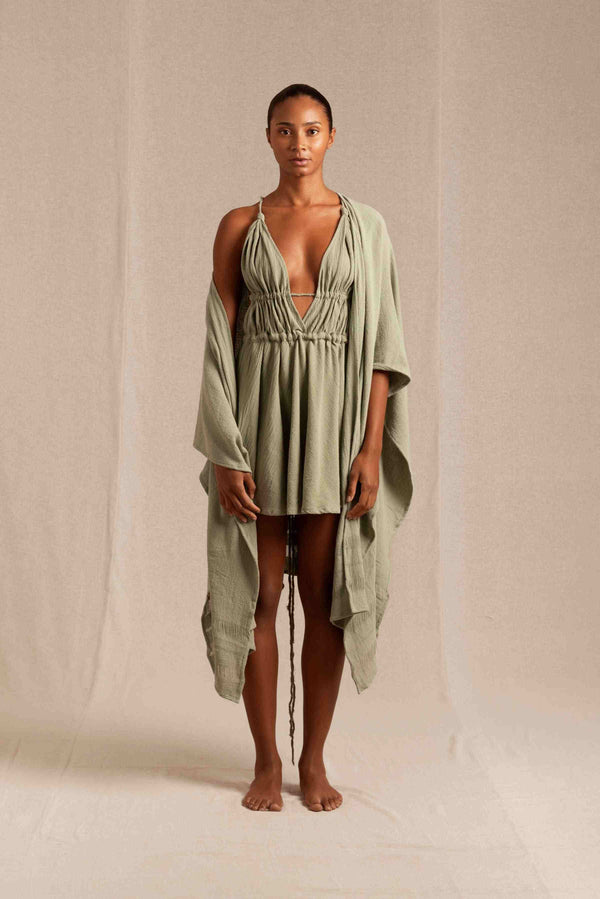 Ikal Cape Cotton Jute - Sage Green