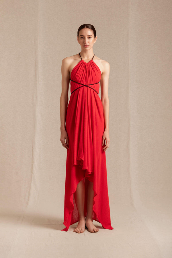 Ayikal Dress Cotton Gauze - Scarlet